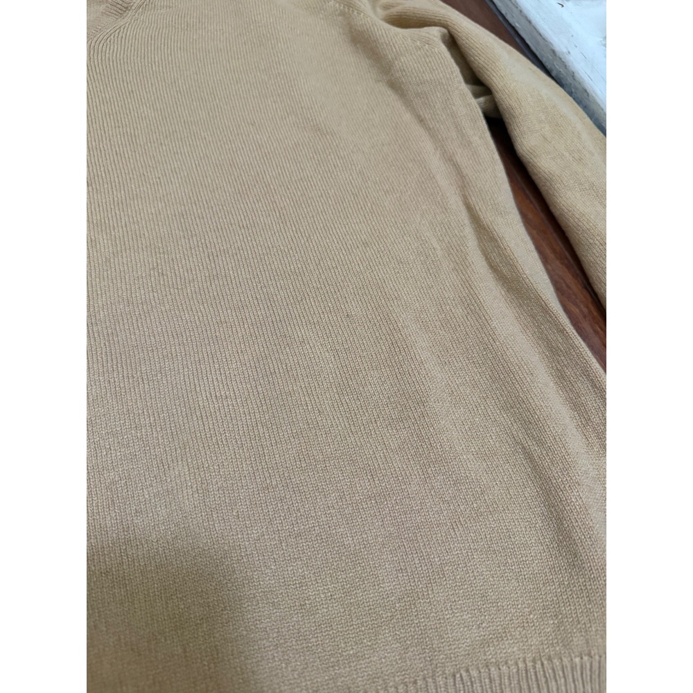 Neiman Marcus Mens Tan 100% Cashmere V-Neck Sweater Made in Scotland L vintage - Picture 4 of 7